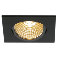 New tria 68, encastré de plafond intérieur, simple, carré, noir mat, led, 11w, 2700k, clips ressorts, variable triac