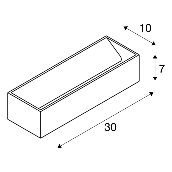 Logs in, applique intérieure, rectangulaire, alu/blanc, led, 17w, 3000k, variable triac