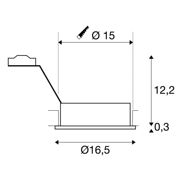 NEW TRIA I ES111, ROND, ENCASTRE, BLANC MAT