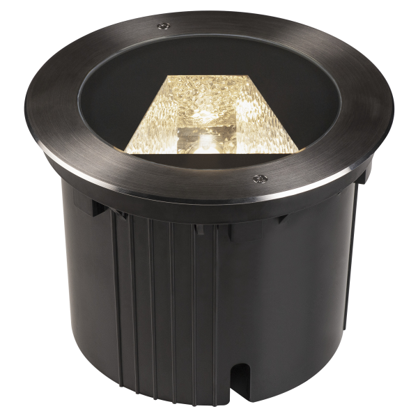 Dasar® 270, encastré de sol extérieur, asymétrique, noir, led, 30w, 3000k, ip65/ip67, collerette inox 316