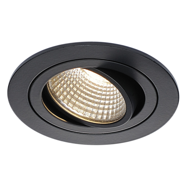 Pireq 77 encastré, rond, noir mat, 6w, led 3000k, 38°, alim incluse, c