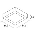 Senser 12, applique et plafonnier intérieur, carré, blanc mat, led, 8,2w, 3000k, variable triac