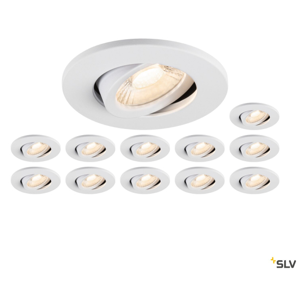 Universal downlight move kit 12x 1007090 ip20 38°; 1007092 collerette rond blanc