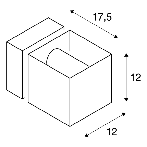 SQUARE TURN G9, APPLIQUE CARREE, GRIS ARGENT, 40W MAX.