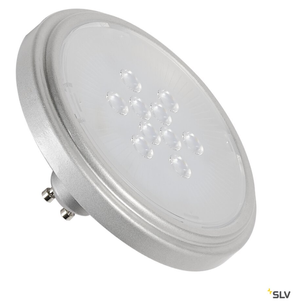 SLV by Declic QPAR111 Retrofit LED, GU10, 2700K, 25°, gris argent
