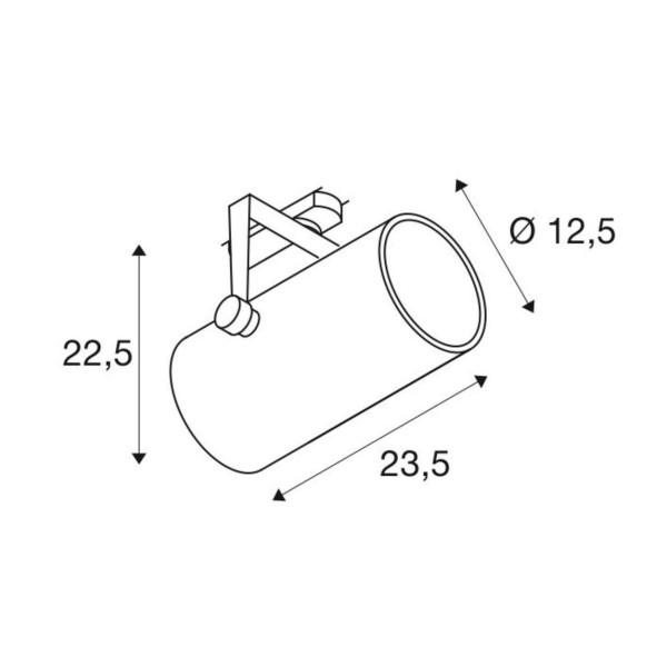 Euro spot track, spot pour rail 3 allumages, intérieur, 235mm, noir, led, 42w, 3