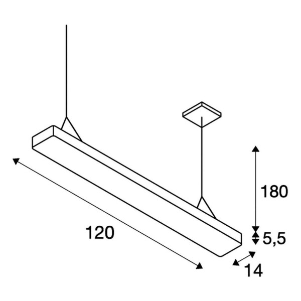 Worklight, suspension intérieure, blanc, led, 49w, 3000k, variable dali