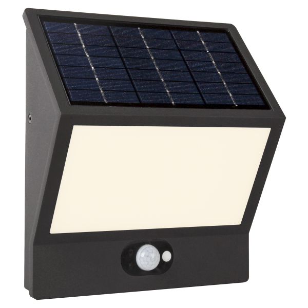 Solarino, applique extérieure solaire, anthracite, led, 3,5w, 3000k, ip54, détecteur de mouvement, chiffres et lettres inclus
