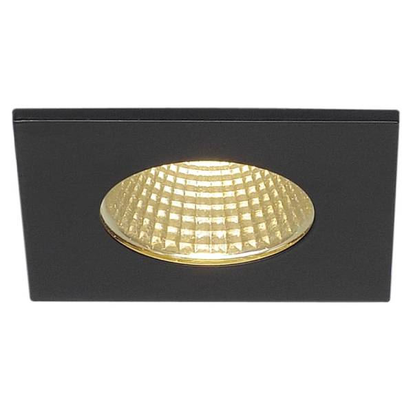 Pireq ip, encastré de plafond intérieur/extérieur, carré, noir mat, led, 11w, 3000k, ip20/ip65, rt 2012, variable