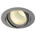 New tria dlmi rond encastré, gris argent, 3000k, 60°, clips ressorts