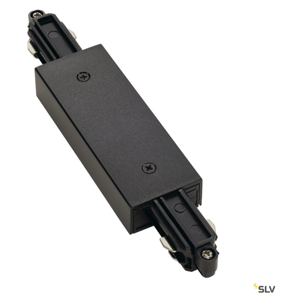 Connecteur droit pour rail 1 allumage 230V, noir, avec alimentation