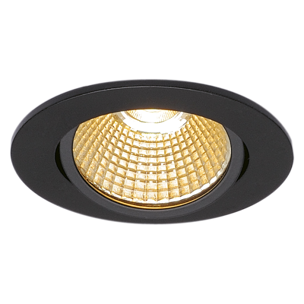 New tria 68, encastré de plafond intérieur, simple, rond, noir mat, led, 11w, 2700k, clips ressorts, variable triac