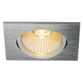 New tria 68, encastré de plafond intérieur, simple, carré, alu brossé, led, 11w, 2700k, clips ressorts, variable triac