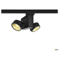 Tec kalu track, spot pour rail 3 allumages, intérieur, double, 60°, noir, led, 31w, 3000k, variable triac