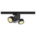 Tec kalu track, spot pour rail 3 allumages, intérieur, double, 60°, noir, led, 31w, 3000k, variable triac