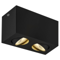 Triledo, plafonnier intérieur, double, rectangulaire, noir, led, 14w, 3000k