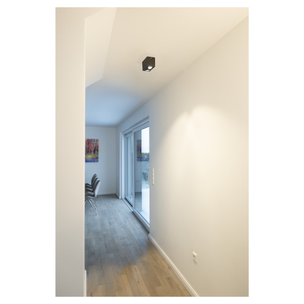 Triledo, plafonnier intérieur, double, rectangulaire, noir, led, 14w, 3000k