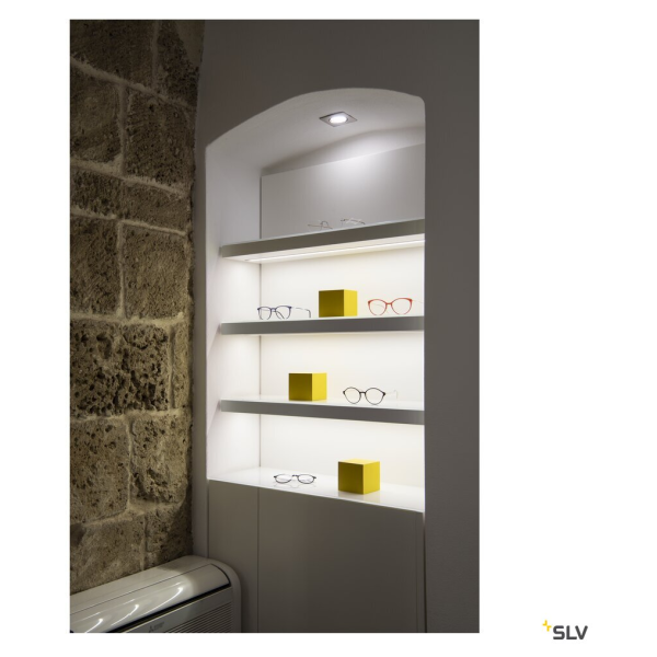 Pika, encastré de plafond intérieur, carré, fixe, chrome, gu10/qpar51, 50w max