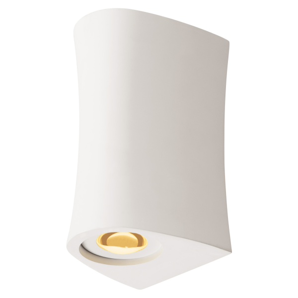 Plastra up/down, applique, curve, plâtre blanc, led 6,6w, 3000k