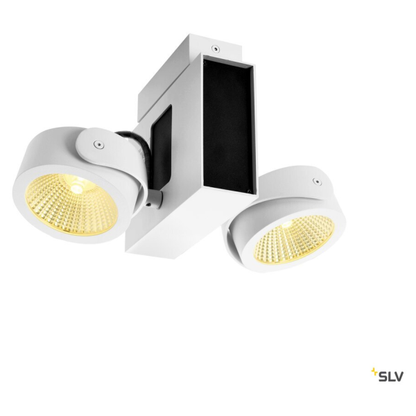 Tec kalu, plafonnier intérieur, double, angle 24°, blanc/noir, led, 31w, 3000k, variable triac