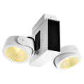 Tec kalu, plafonnier intérieur, double, angle 24°, blanc/noir, led, 31w, 3000k, variable triac