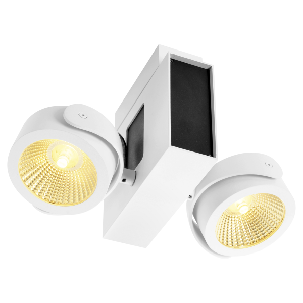 Tec kalu, plafonnier intérieur, double, angle 24°, blanc/noir, led, 31w, 3000k, variable triac