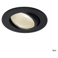 New tria 68, encastré de plafond intérieur, simple, rond, noir mat, led, 5,3w, 3000k, clips ressorts