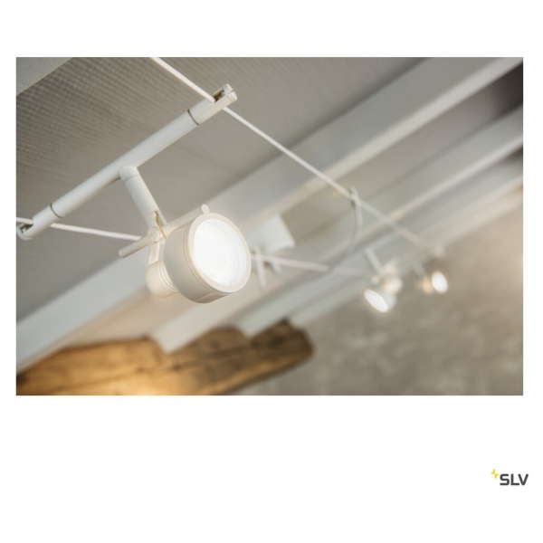SLV by Declic SALUNA, spot pour câble tendu, MR16, blanc