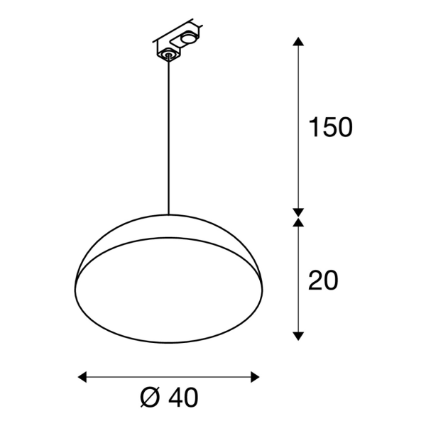 Forchini m suspension, 40cm, rond, noir/or, e27, adapt. 3 all. inclus