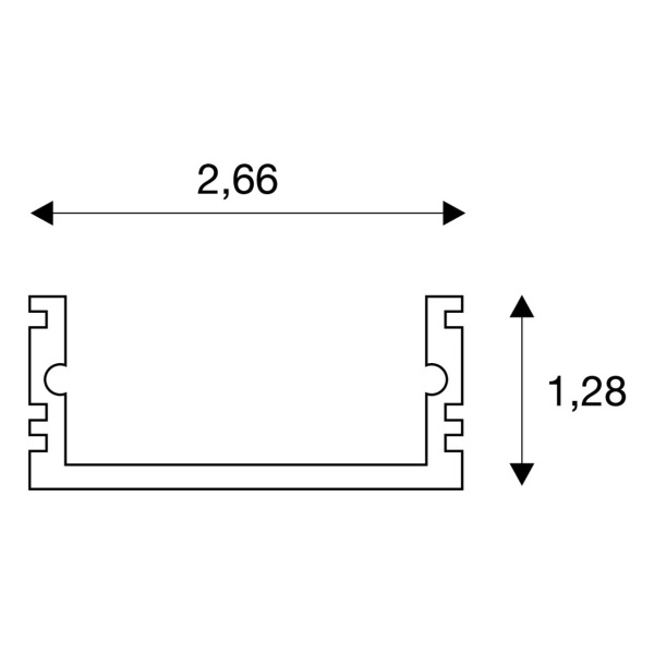 SLV by Declic GLENOS profil linéaire en saillie, 2713-200, 2m, blanc mat