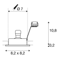 New tria 68, encastré de plafond intérieur, simple, carré, alu brossé, gu10/qpar51, 50w max, clips/lames ressorts