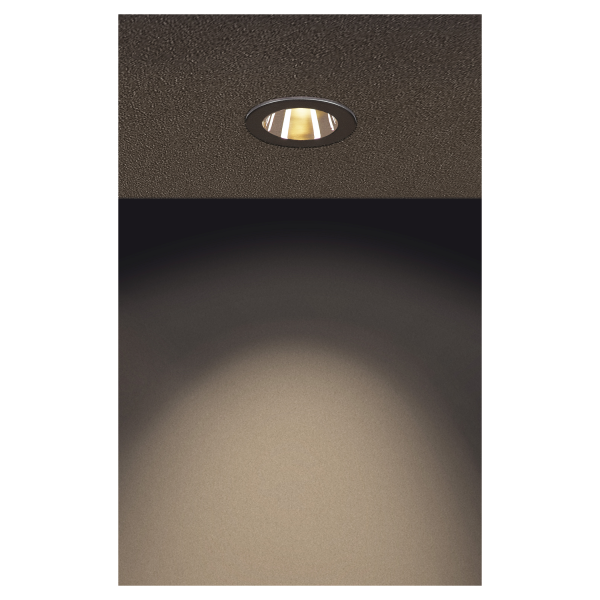 Slv by declic h-light 3, encastré plafond, noir, cob led 12w, 2700k, avec réflecteur