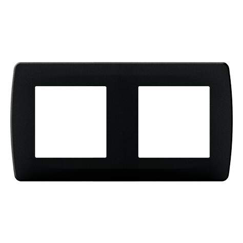 Plaque anthracite 2 postes