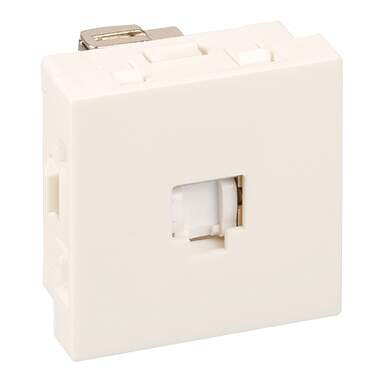 Prise rj45 cat 6a blanche 45x45