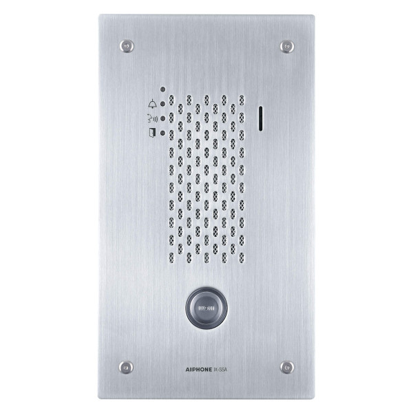 Platine audio encastrée inox 1 bp ip/sip hauteur 165 mm