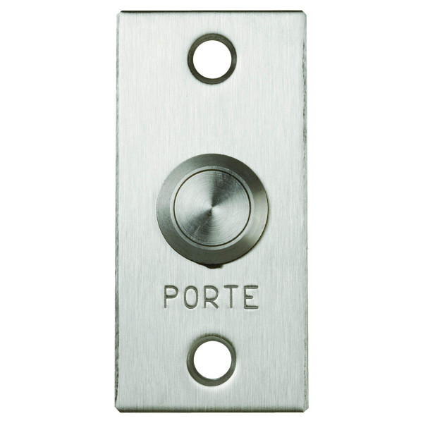 Bouton inox encastré avec gravure "porte" et contact NO/NF (120117)