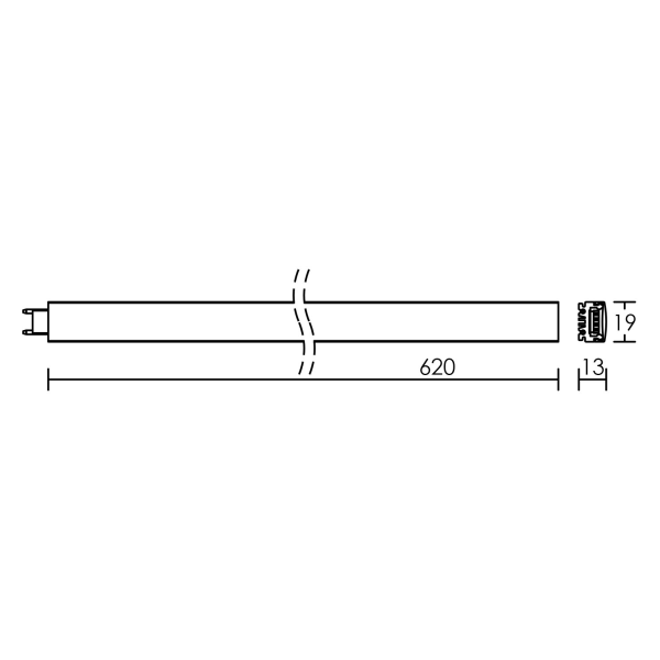 Slim led 620mm blc chaud 24v