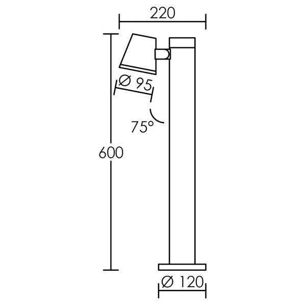 Borne extérieur  PIXO LED 12,5W 3000K ip54 ik05