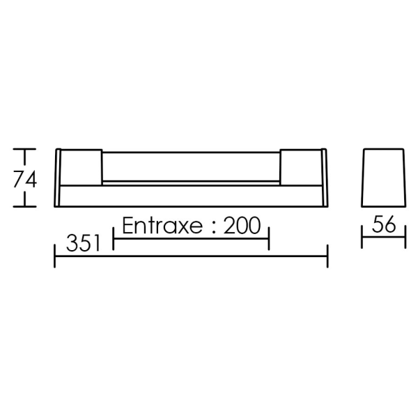 B.52 00 - réglette s19 ip24 vol.2 a/lpe led 4w 2700k 400lm incl.