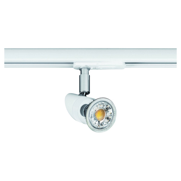 Comete 029 - spot rail 1 all. 029 gu10, blanc, a/lpe led 6w 3000k 500lm incl