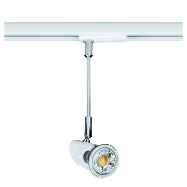 Comete 129 - spot rail 1 all. Gu10, blanc, a/lpe led 6w 3000k 500lm incl