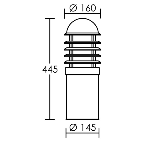 Caleo 2 - borne extérieur Ip44 ik07, inox, E27 75w max., lampe non incl., hauteur de 45cm