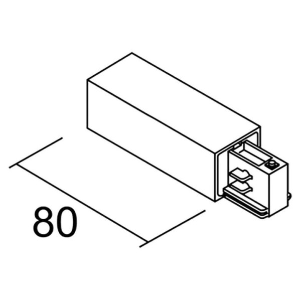 Alimentation gauche - noir - Pour rail 3 allumages 230V (modèle 023)