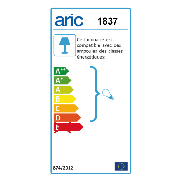 Borne caleo 1 75 noir/bois e27