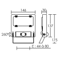 Michelle - proj. ext. ip65 ik08, noir, 110° led intégrée 30w 3000k 3000lm