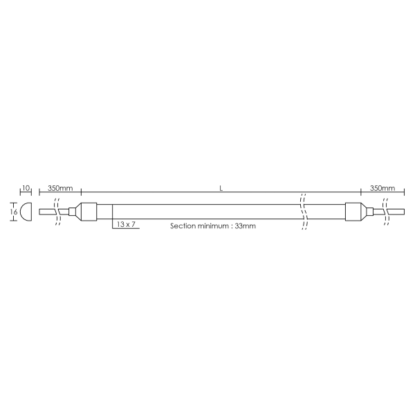 Neon dome - ruban led protégé ip67 24v, 210 led/m, 18 w/m, 2700k, lg 5m