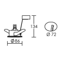 Hidro -enc.gu5,3, ip20/65, cl.2, vol.1, nickel, lpe led 6w 3000k 500lm incl.