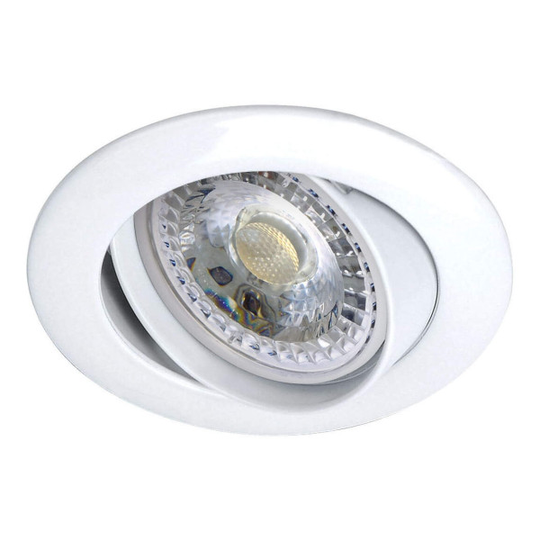 Lunar - enc.gu5,3, ip20, rond, orientable, blanc, lpe led 6w 4000k 520lm