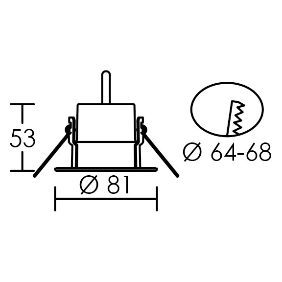 Downlight encastré ef5 ip65 5w/4000k