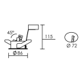 Zeta - enc.gu5,3, ip20/65, cl.2, vol.1, rond, nickel, lpe led 8w 2700k, 680lm